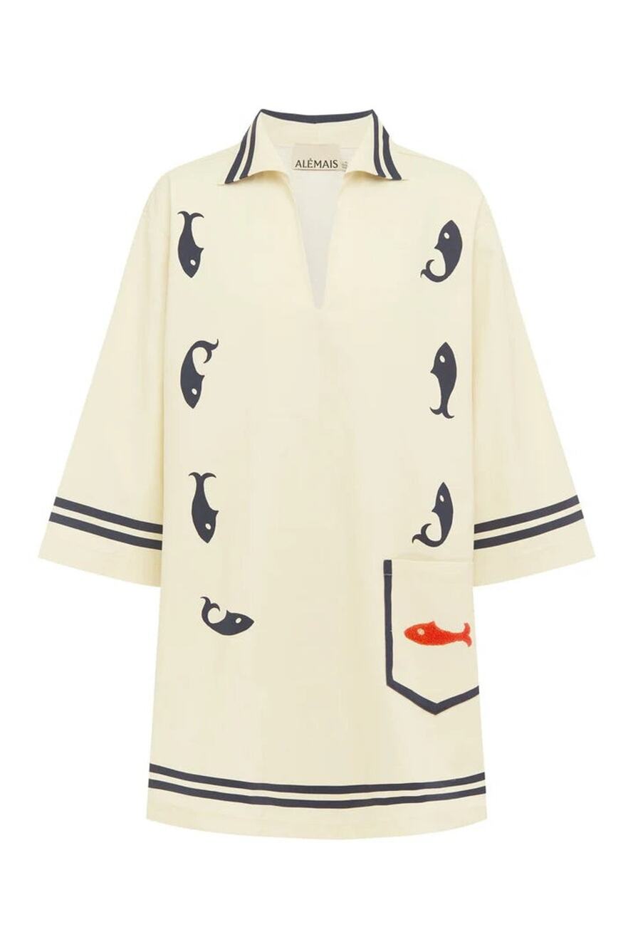 ALÉMAIS Marine Tunic V-Neck Mini Dress - XS